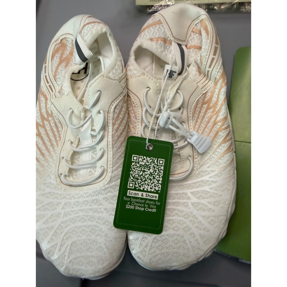 Hike Footwear Barefoot Shoes White Rose‎ Gold Minimalist Sneakers Size 36 NEW - Picture 5 of 11